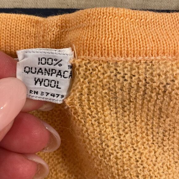 Larrimor’s quanpaca wool drop shoulder orange pullover sweater size L - Picture 6 of 8